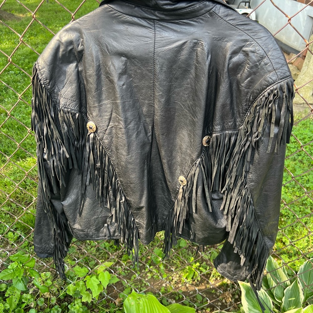 Vintage fringe Czar leather jacket